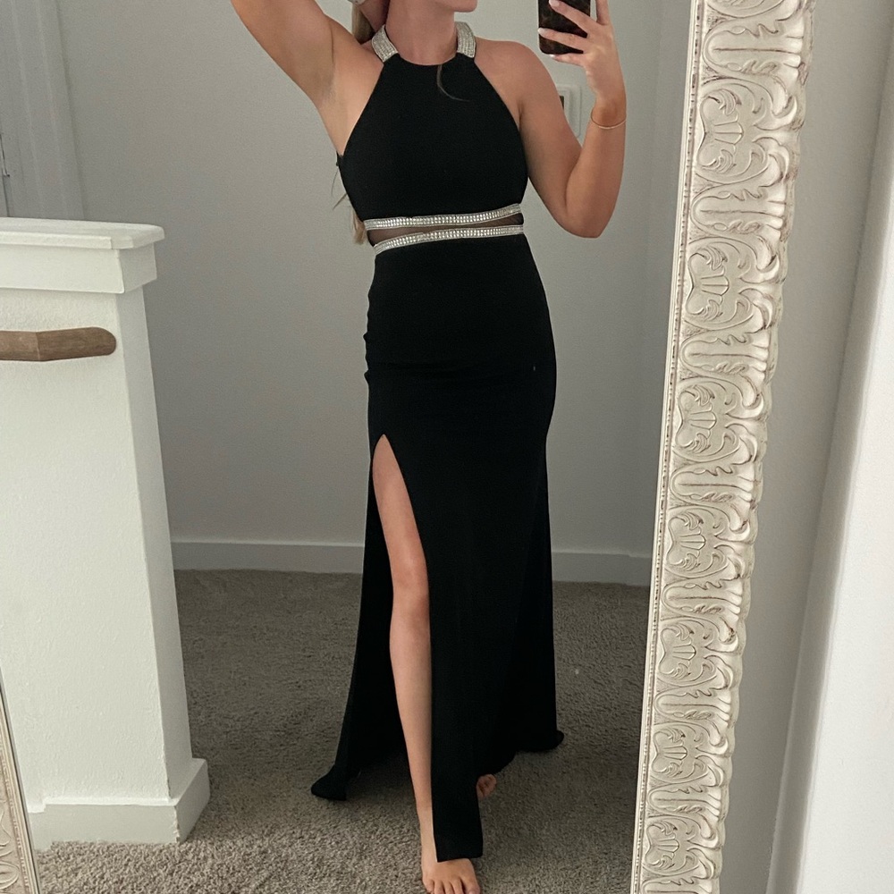 Black Embellished Cocktail/Prom Dress